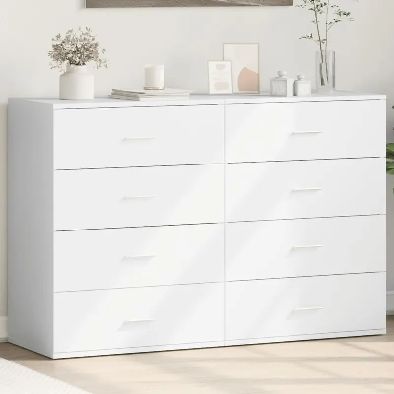 servante, 2 buc., alb, 60x39x80 cm, lemn prelucrat