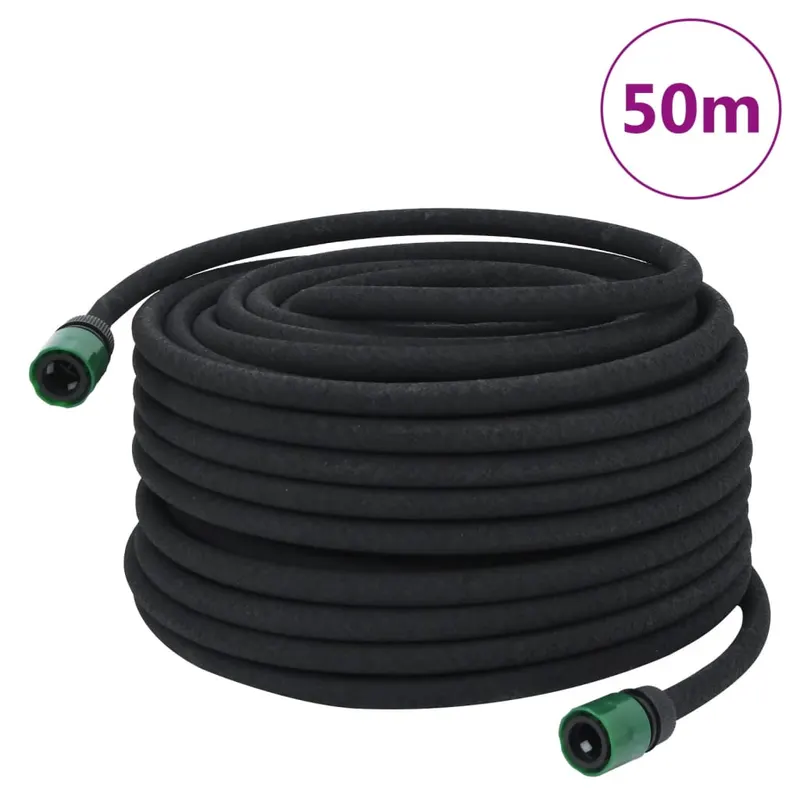 furtun poros de gradina, negru, 0,6, 50 m, cauciuc