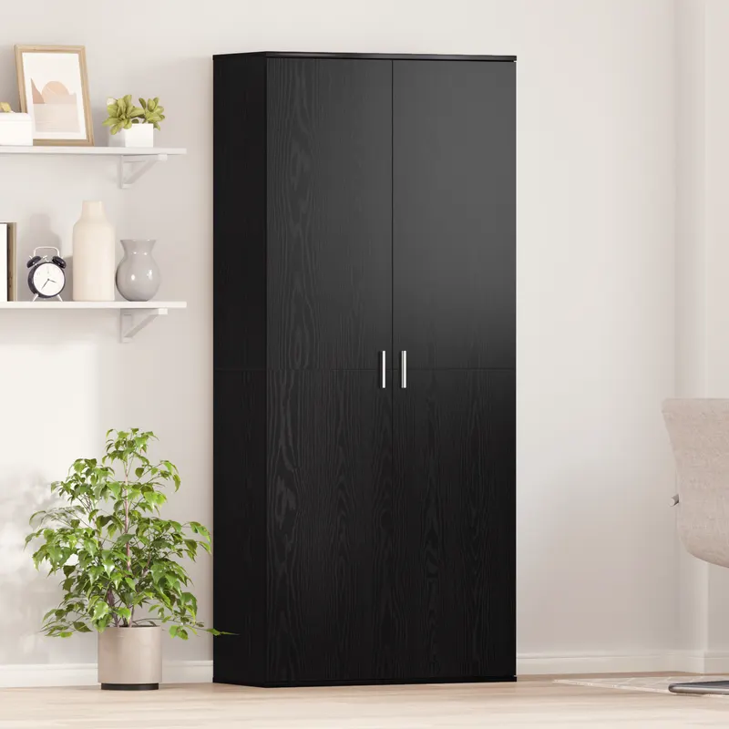 highboard stejar negru 80x35x180 cm lemn prelucrat