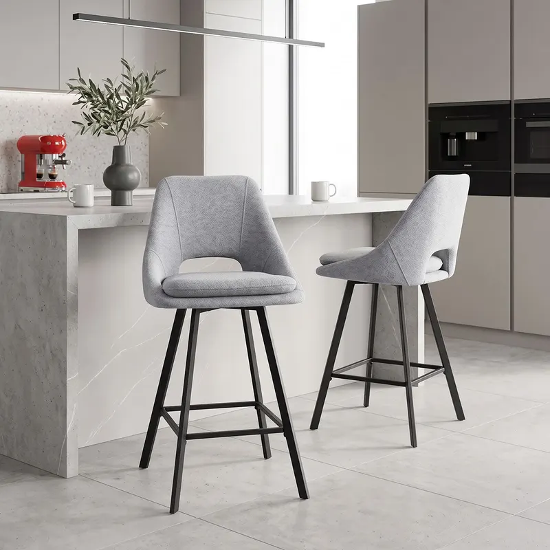 Scaun de bar Initiate, Diverse culori, 48x56x98 cm - Gri