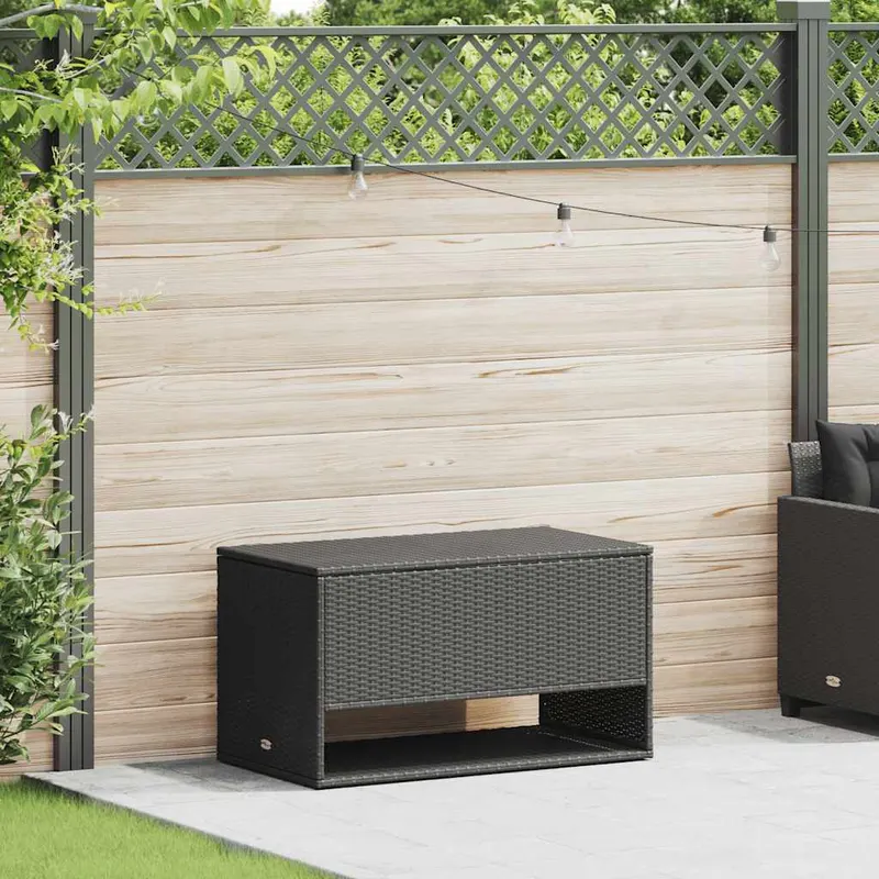 cutie de perne de exterior negru 100x55x55,5 cm poly rattan