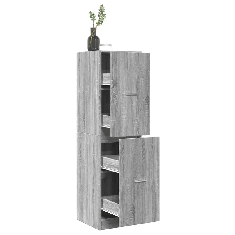 dulap de farmacie, sonoma gri, 40x41x144,5 cm, lemn prelucrat