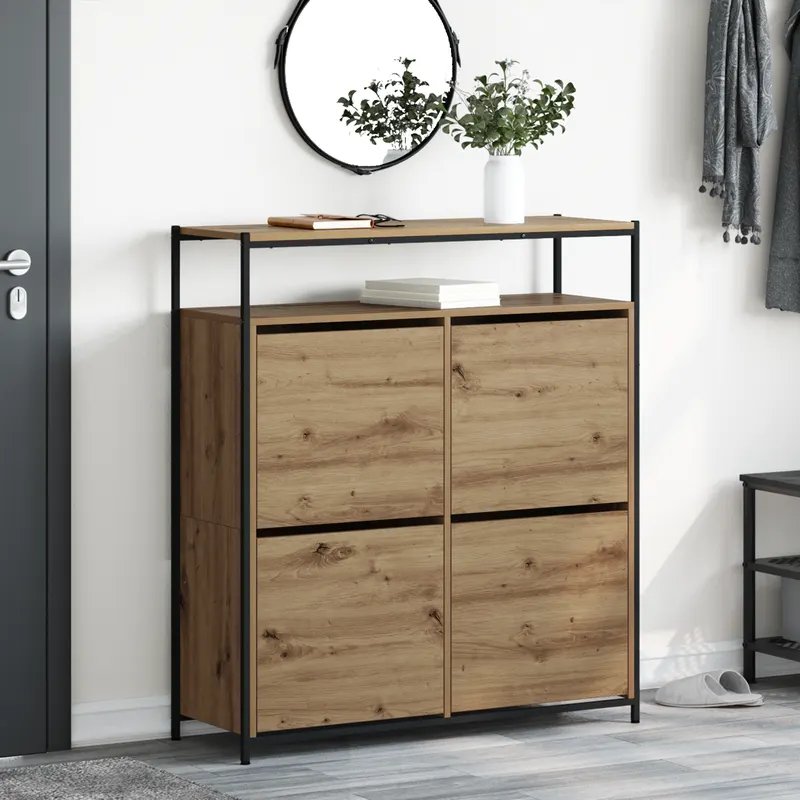 cabinet pantofi cu 4 sertare flip stejar artisan 100x34x112 cm