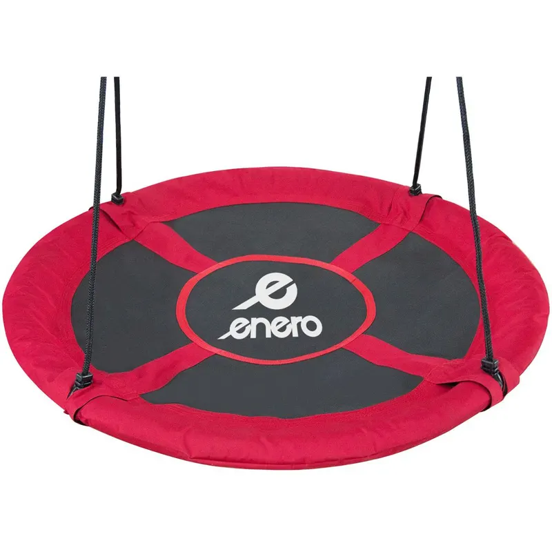 Leagan tip cuib xxl copii cadru metalic spuma protectie, 110 cm diametru, maxim 150 kg, rosu