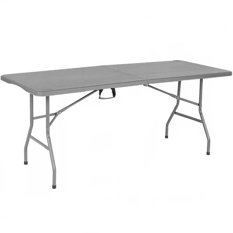 Masa dreptunghiulara pliabila multifunctionala hdpe metal, 180x70x74 cm, compacta, gri