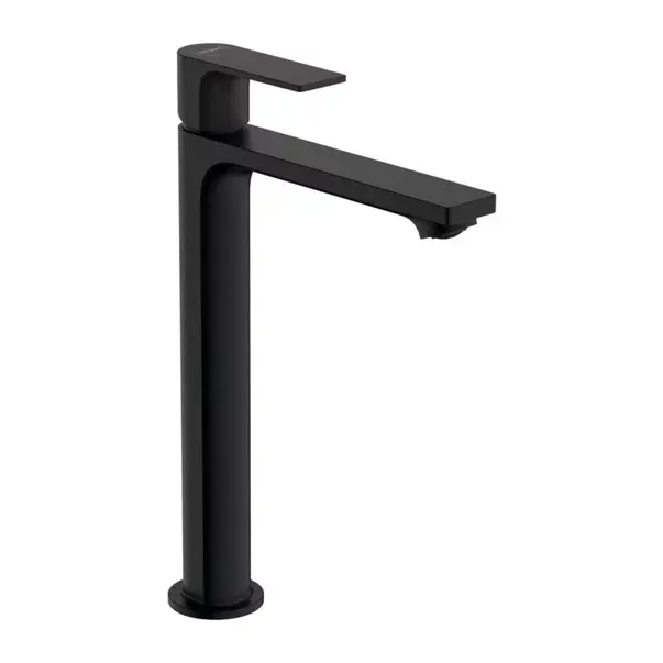 Baterie lavoar inalta Hansgrohe Rebris E 240 negru mat cu ventil Pop-Up