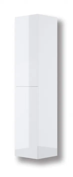 Dulap de baie suspendat, coloana, cu doua usi, 160 cm, alb, MDF, Deante Prizma