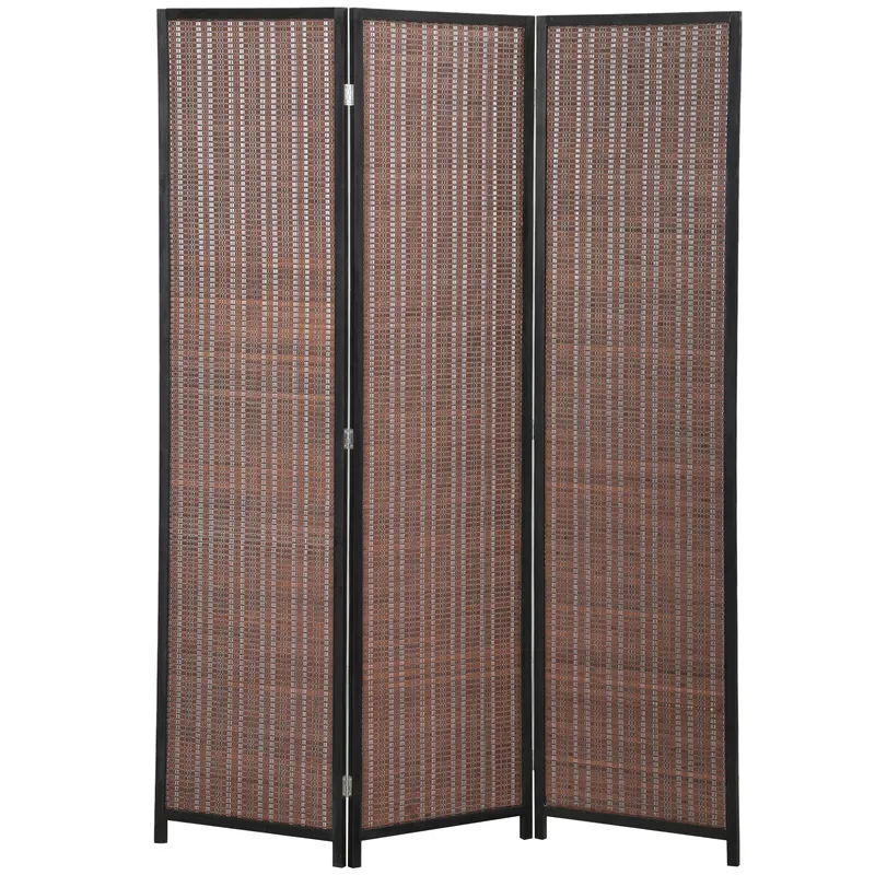HOMCOM Paravan din lemn separator de cameră panou despărțitor pliabil 3 panouri 135 x 180 cm maro