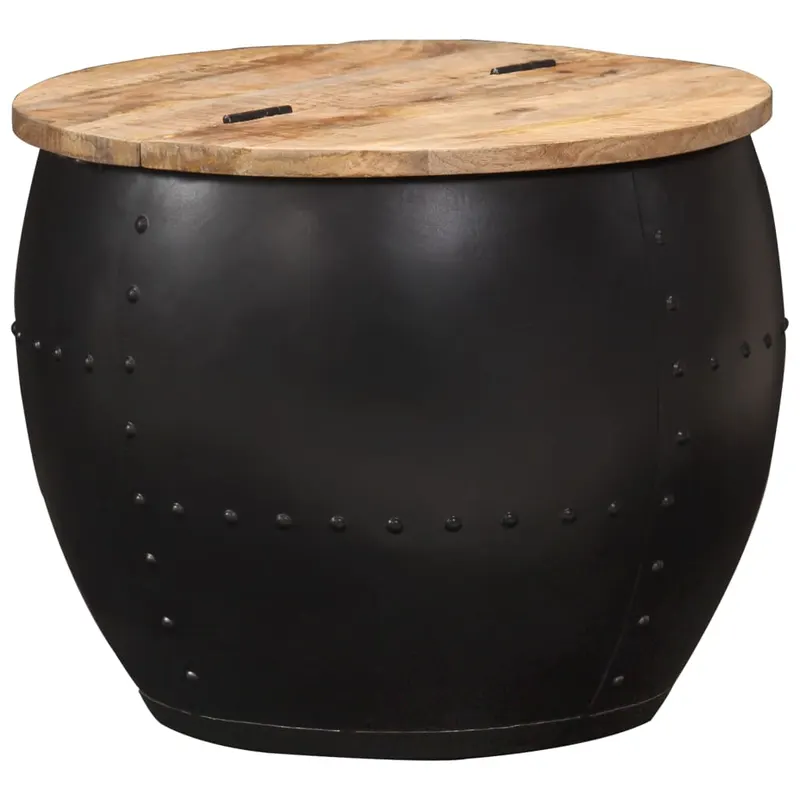 masuta de cafea, 53 x 43 cm, lemn masiv de mango, rotund