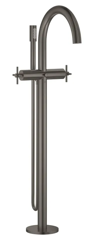 Baterie cada Grohe 25044AL3, Atrio, 1 2 , pe podea, set dus, necesita valva, mat, grafit