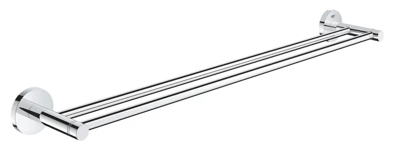 Bara prosop dubla Grohe 41203000, 625 mm, 105 mm, 2 orificii instalare, 2 rafturi, pe perete, metal, Crom
