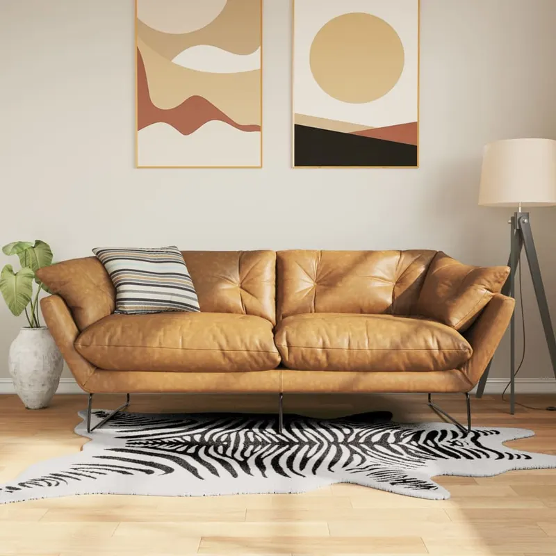 covor alb-negru, 120x170 cm, model zebra lavabil