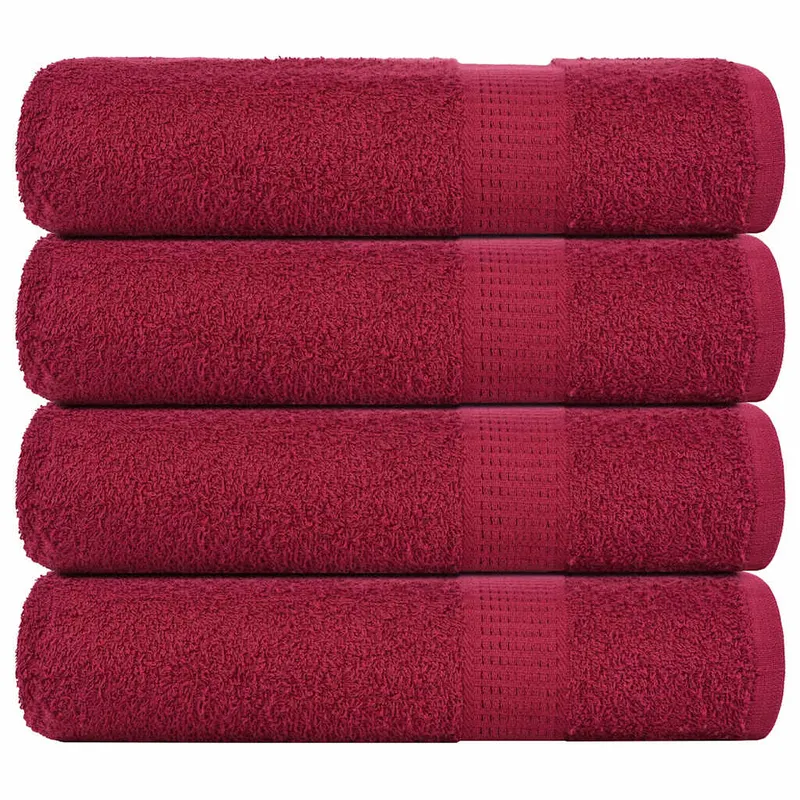 Prosoape de maini, frogn, 4 buc., bordeaux, 50x100 cm, 360 g/m2