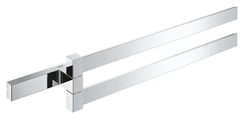 Bara prosop Grohe 40768000, Suport prosop Selection Cube, tip instalare pe perete, numar orificii instalare 2, crom
