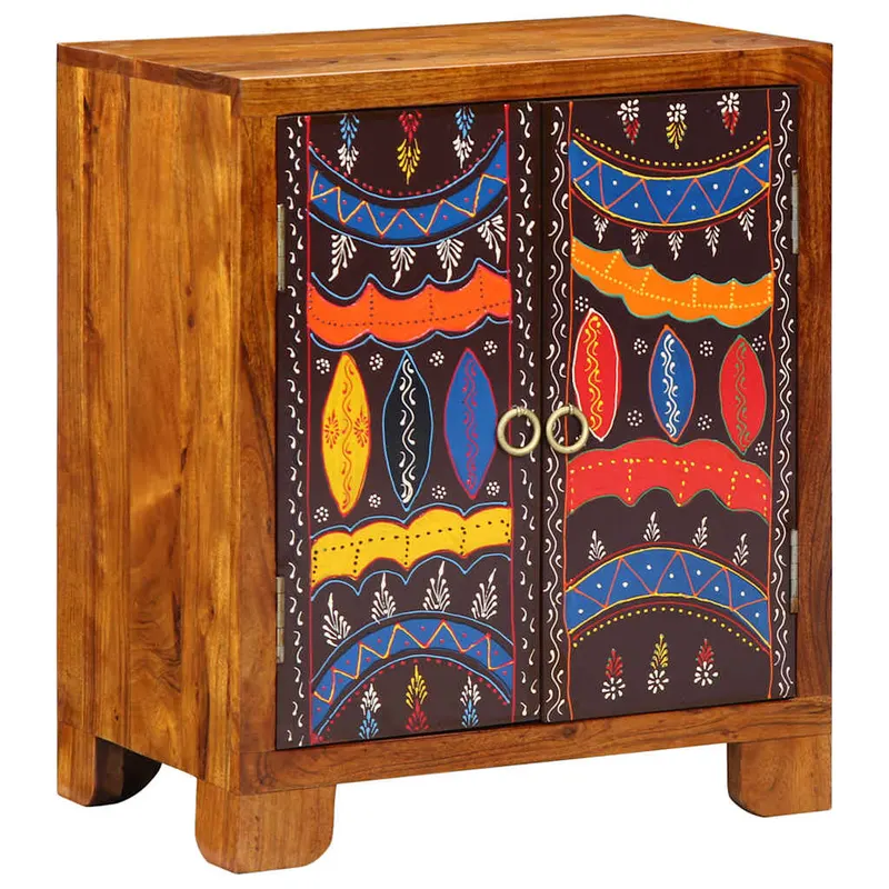 bufeta multicolor 50x35x60 din lemn masiv de salcam