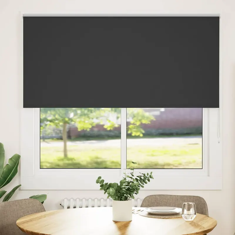 jaluza cu role opace negru 160x175 cm latime material 156,6 cm