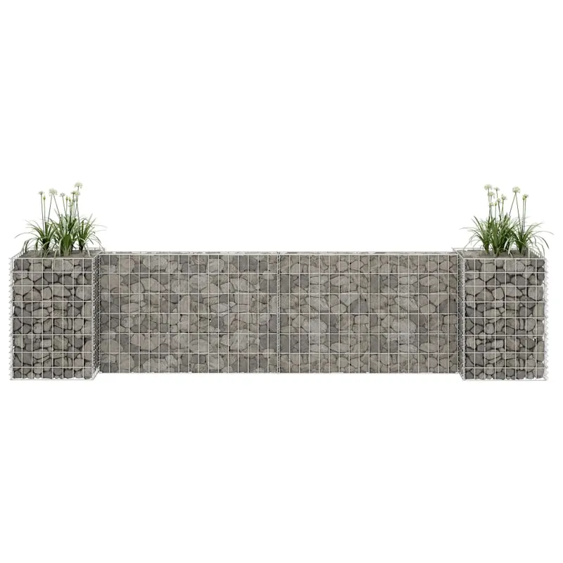 jardiniera gabion in forma de h, sarma otel, 260 x 40 x 60 cm