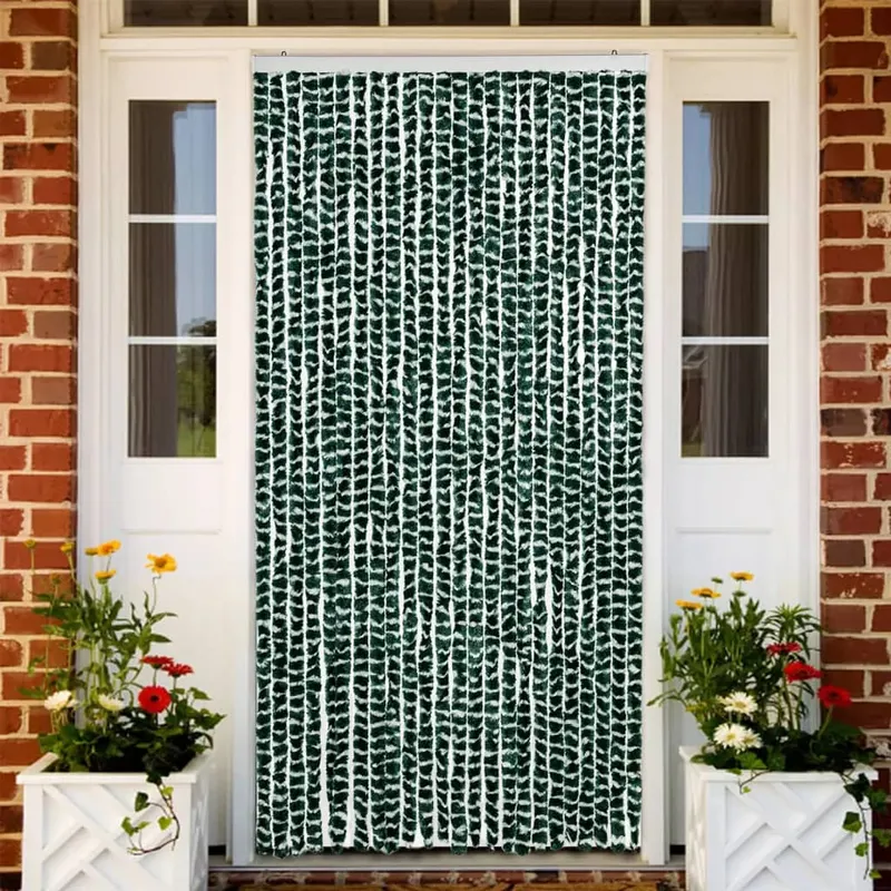 perdea pentru insecte, verde si alb, 100x230 cm, chenille