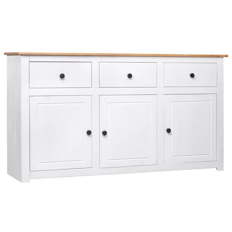 servanta, alb, 135 x 40 x 80 cm, lemn masiv de pin, gama panama