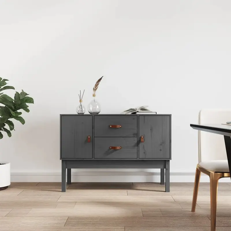 servanta, gri, 110x40x78 cm, lemn masiv de pin