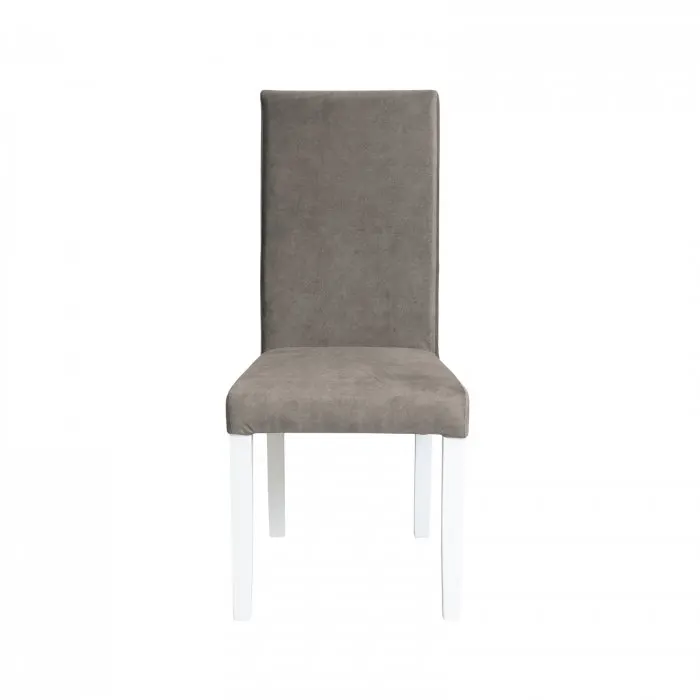 Scaun living TEO, picioare lemn alb, stofa z gri bej, 46x60x98 cm