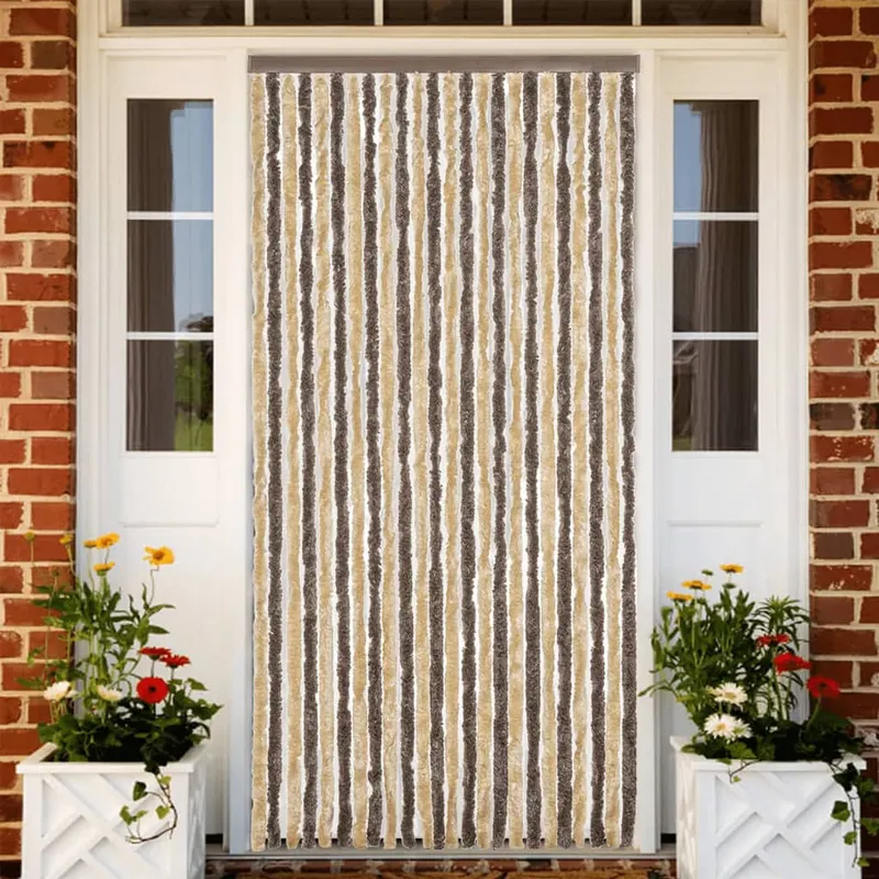 perdea pentru insecte, maro inchis si bej, 100x230 cm, chenille