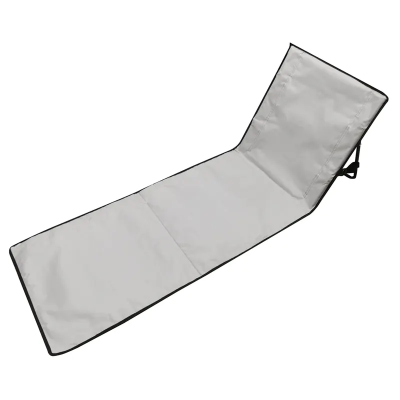 Sezlong plaja pliabil spatar cadru metalic reglabil compact, 150x47 cm, buzunar, gri