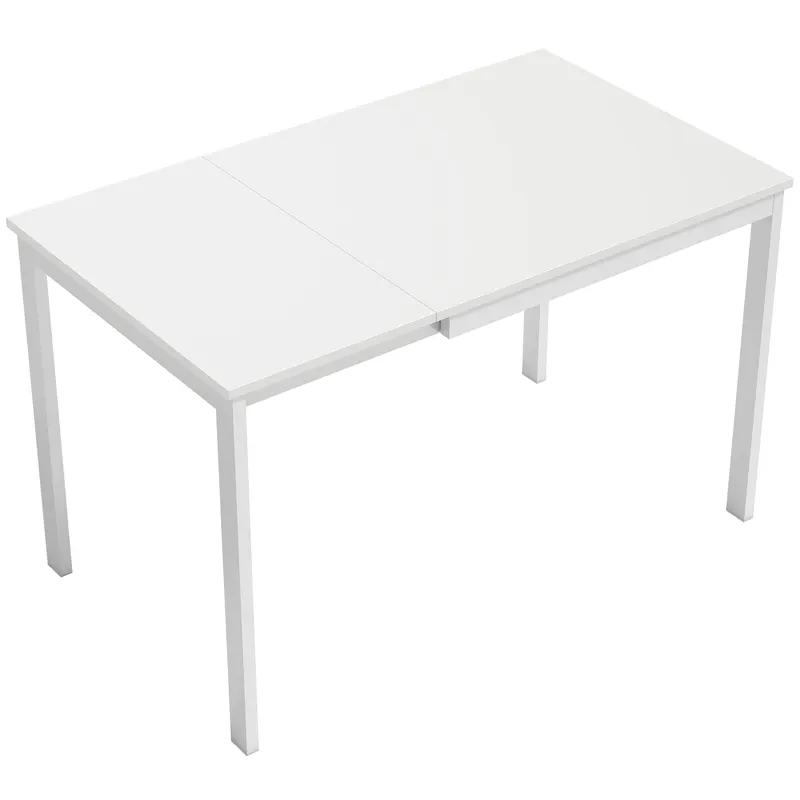 HOMCOM Masă de Sufragerie Extensibilă 80-120 cm pentru 4-6 Persoane, Masă Economisitoare de Spațiu cu Extensie Glisantă, Natural