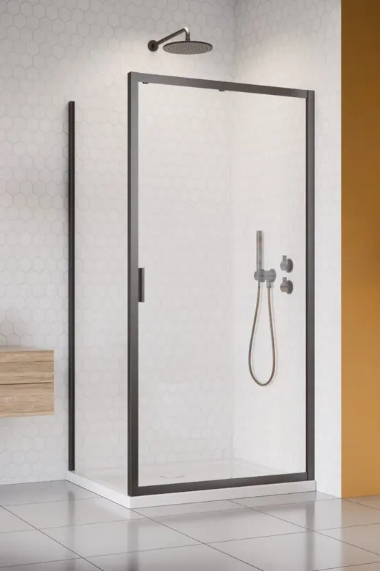 Perete lateral fix de dus Radaway Alienta S1 80x190 cm, gunmetal periat, sticla 5 mm
