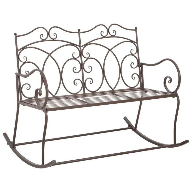banca de gradina, maro vintage, 104 cm, fier