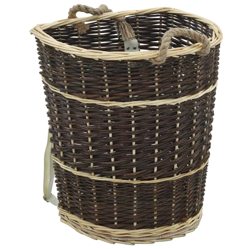 cos lemne foc curele de transport, natural 44,5x37x50 cm salcie