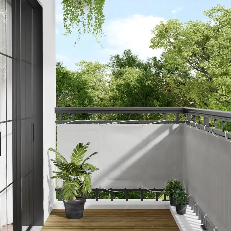 paravan de balcon gri deschis 75x500 cm 100% poliester oxford