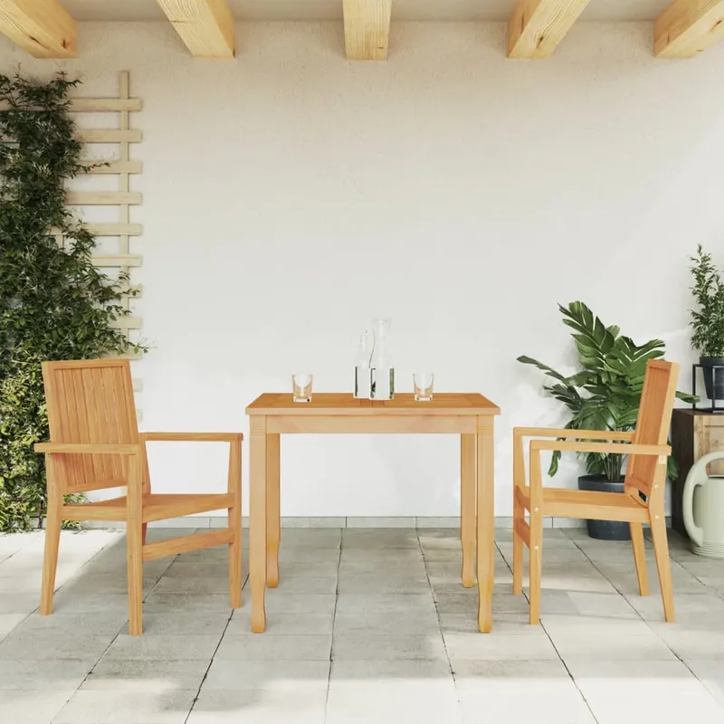 scaune gradina stivuibile 2 buc. 56,5x57,5x91 cm lemn masiv tec