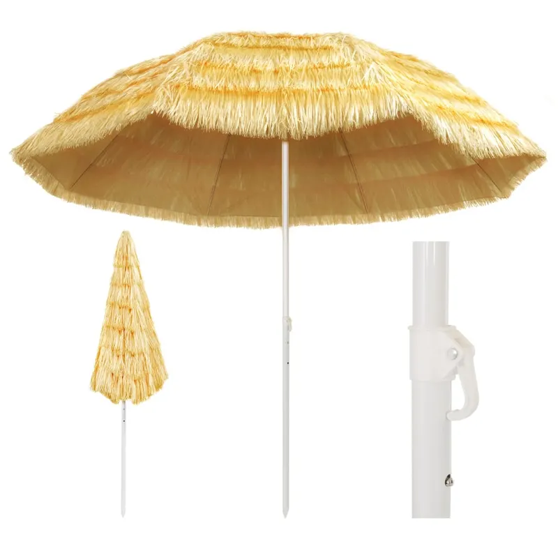 umbrela de plaja, natural, 300 cm, stil hawaiian