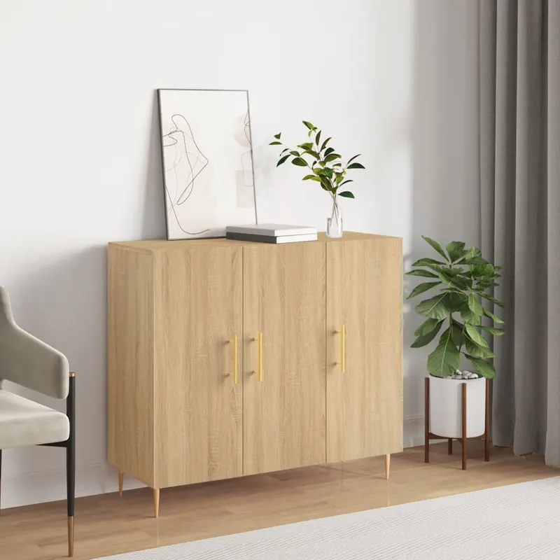 dulap, stejar sonoma, 90x34x80 cm, lemn compozit