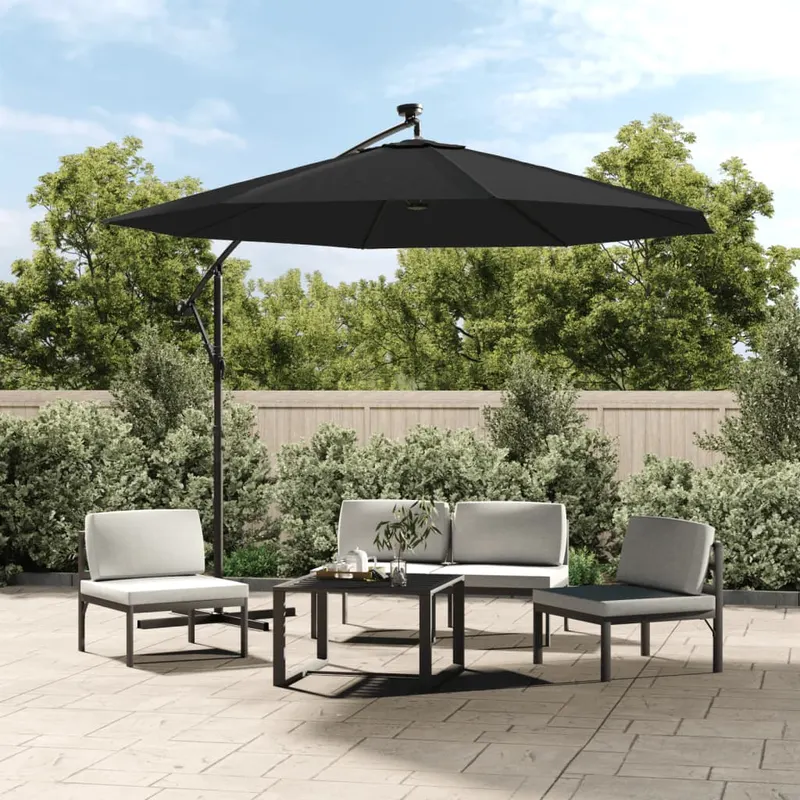 Vida xl panza de schimb umbrela de soare consola, negru, 350 cm