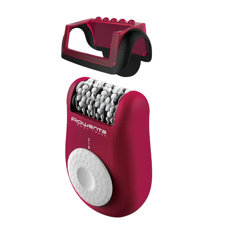 Epilator Rowenta Easy Touch EP1120F1, 2 trepte de viteza, 24 de pensete, sistem de masaj cu bile, accesoriu începatori, roz-închis