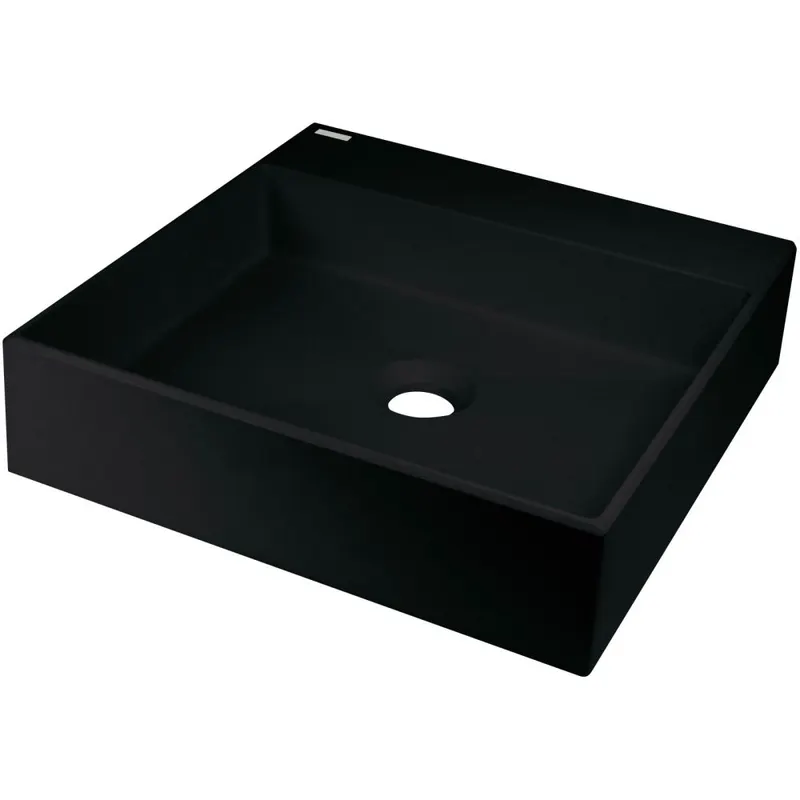 Lavoar pe blat compozit negru Deante Correo, patrat, 40 cm
