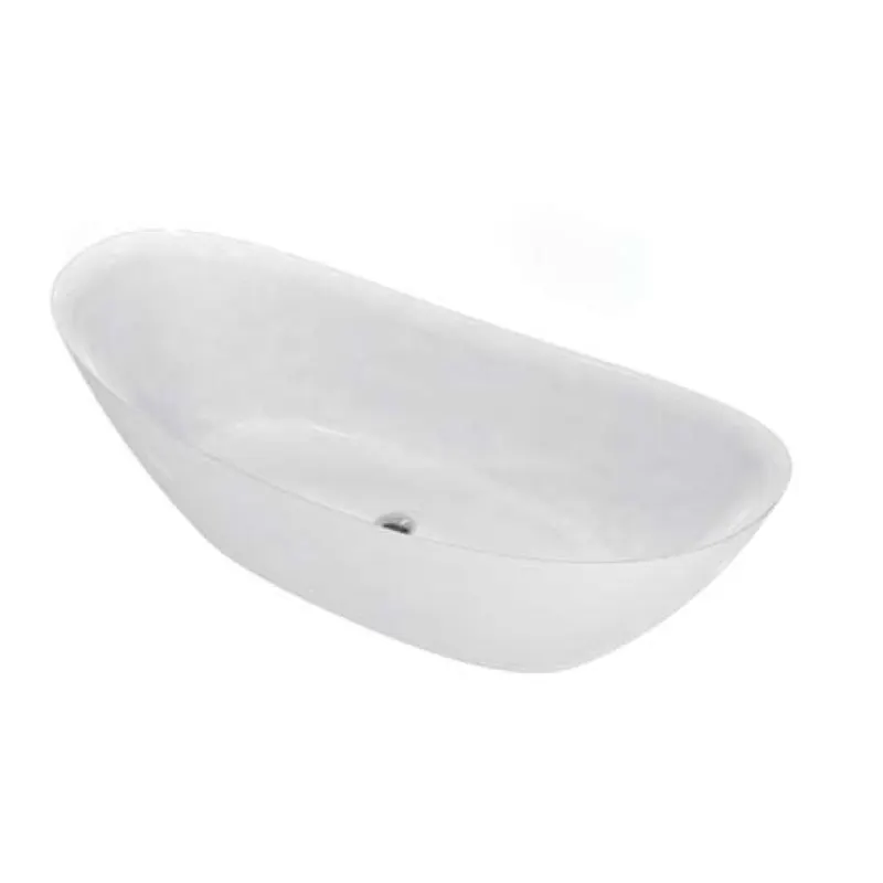 Cada freestanding Florida Maia Slim, 167.6cm, ovala, instalatie completa, acril sanitar, alb