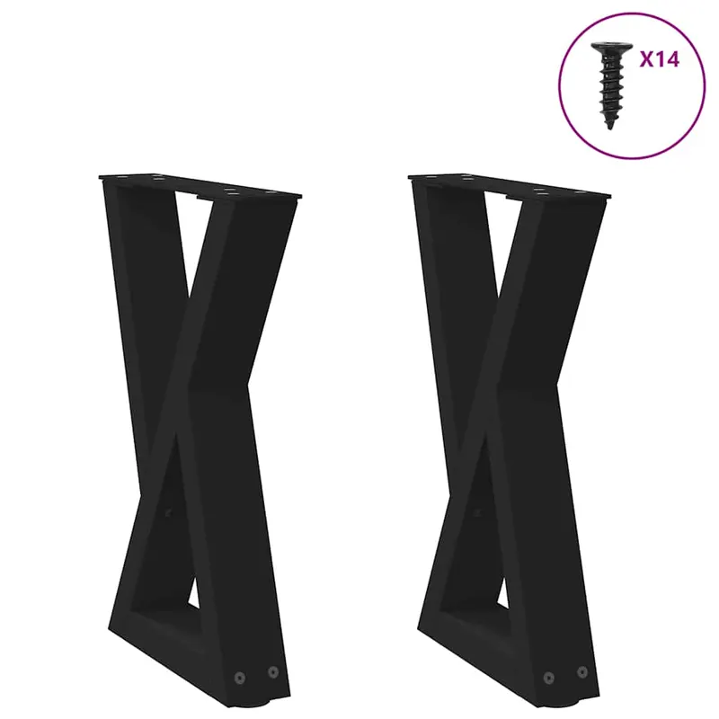 picioare masuta de cafea 2 buc negru 38x(42-43,3) cm otel