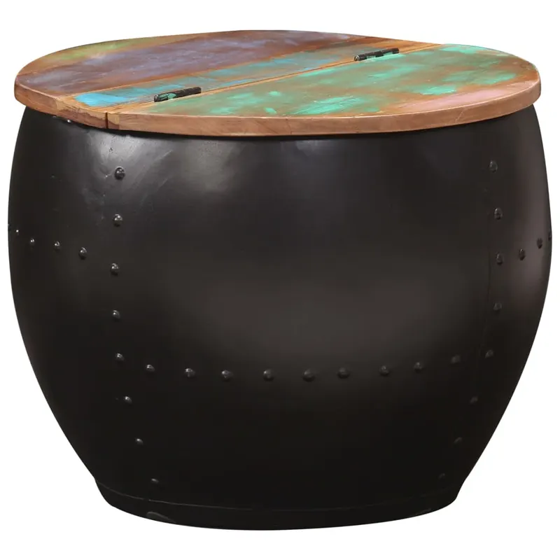 masuta de cafea, 53 x 43 cm, lemn masiv reciclat