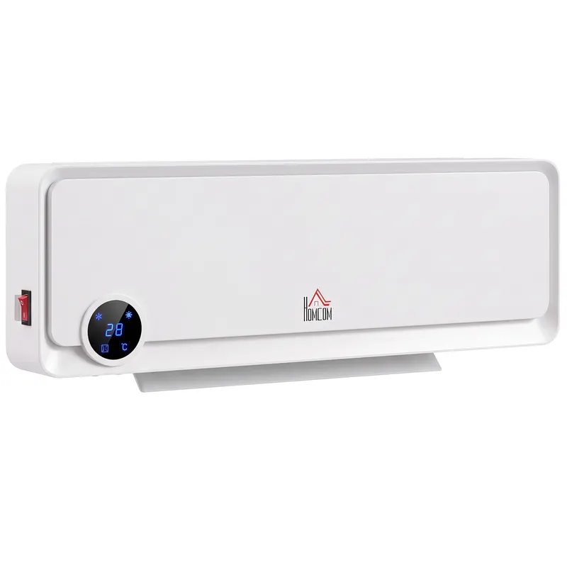 HOMCOM Aerotermă pentru montare pe perete 2000W cu telecomandă, 3 moduri, afișaj LED, timer 12h