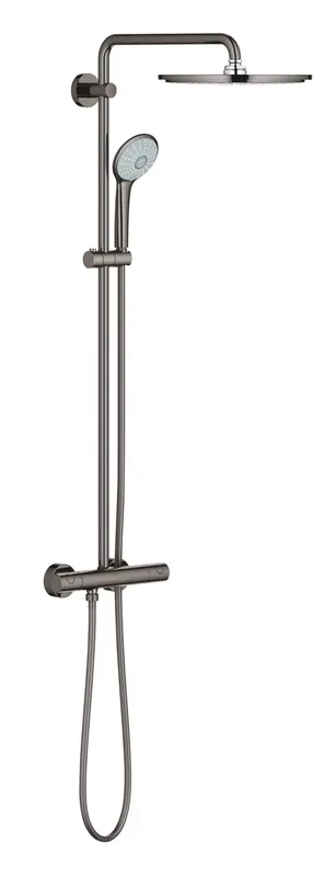 Sistem de dus Grohe 26075A00, Euphoria 310, 1 2 , aparent, termostat, 310 mm, anti-oparire, 3 functii, lucios, grafit