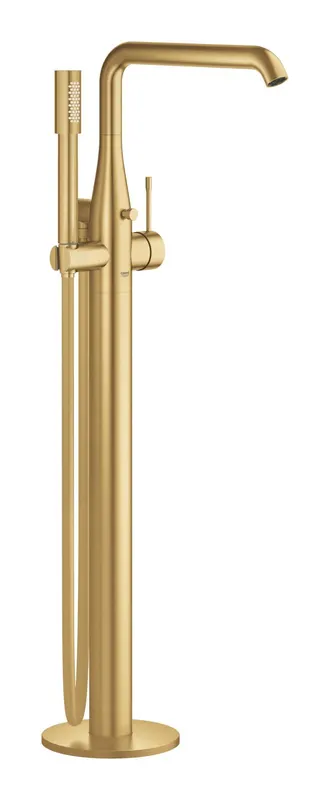 Baterie cada Grohe 25248GN1, Essence, 1 2 , pe podea, set dus, necesita valva, mat, auriu