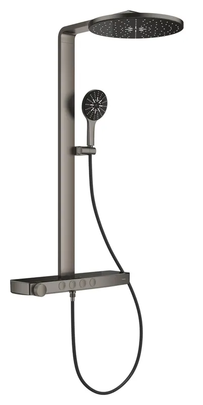 Sistem de dus Grohe 101680AL00 SPA Aqua Pure, termostat, palarie dus 360 mm, debit 15 l min, grafit mat