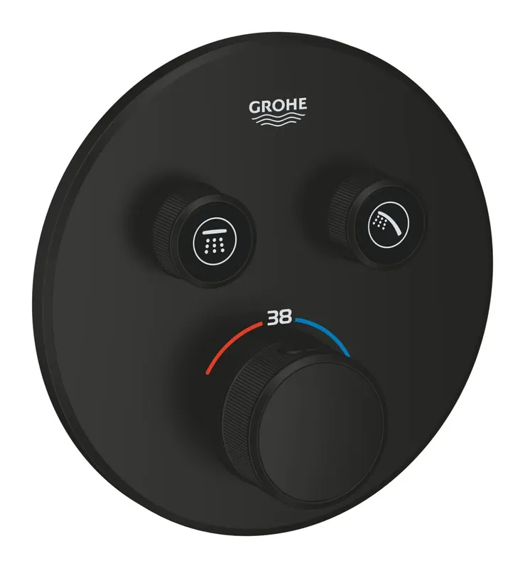 Unitate comanda Grohe 291192430, Grohtherm SmartControl, tip incastrare incastrat, tip comanda dubla comanda, negru