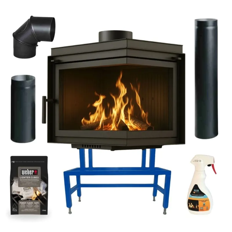 Focar fonta Bergen 8-11kW sticla dreapta - pachet Basic