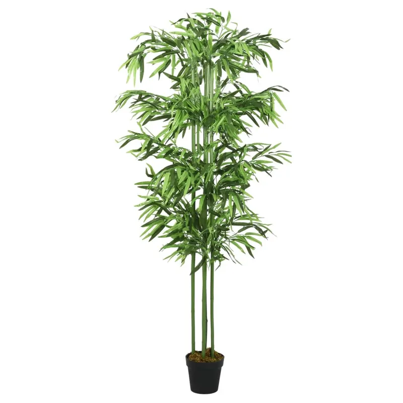 arbore din bambus artificial 864 de frunze 180 cm verde