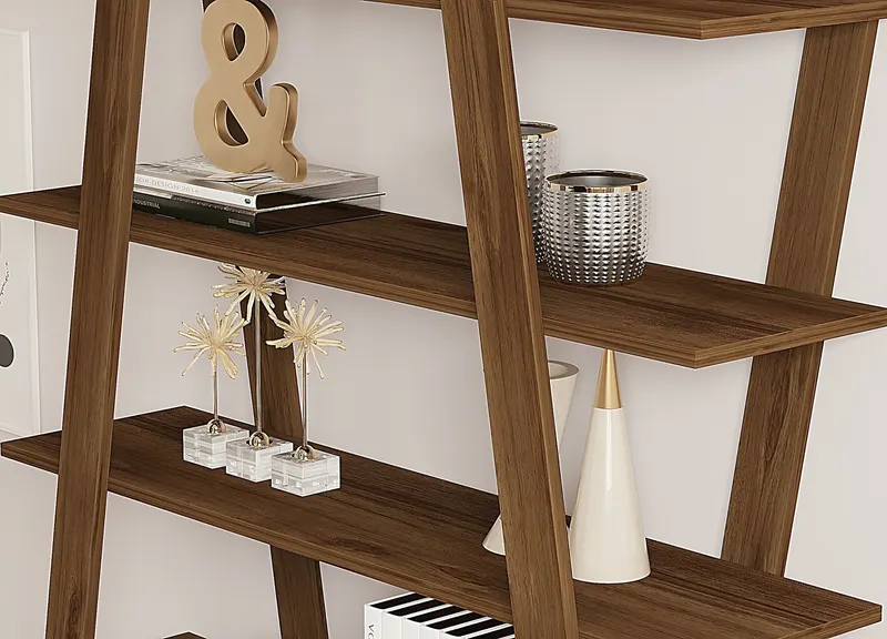 Bibliotecă Conde, Diverse culori, 120x25x150 cm - Nuc