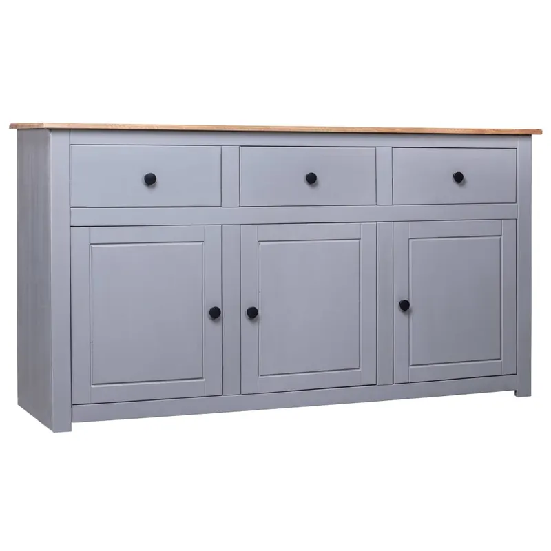 servanta, gri, 135 x 40 x 80 cm, lemn masiv pin, gama panama